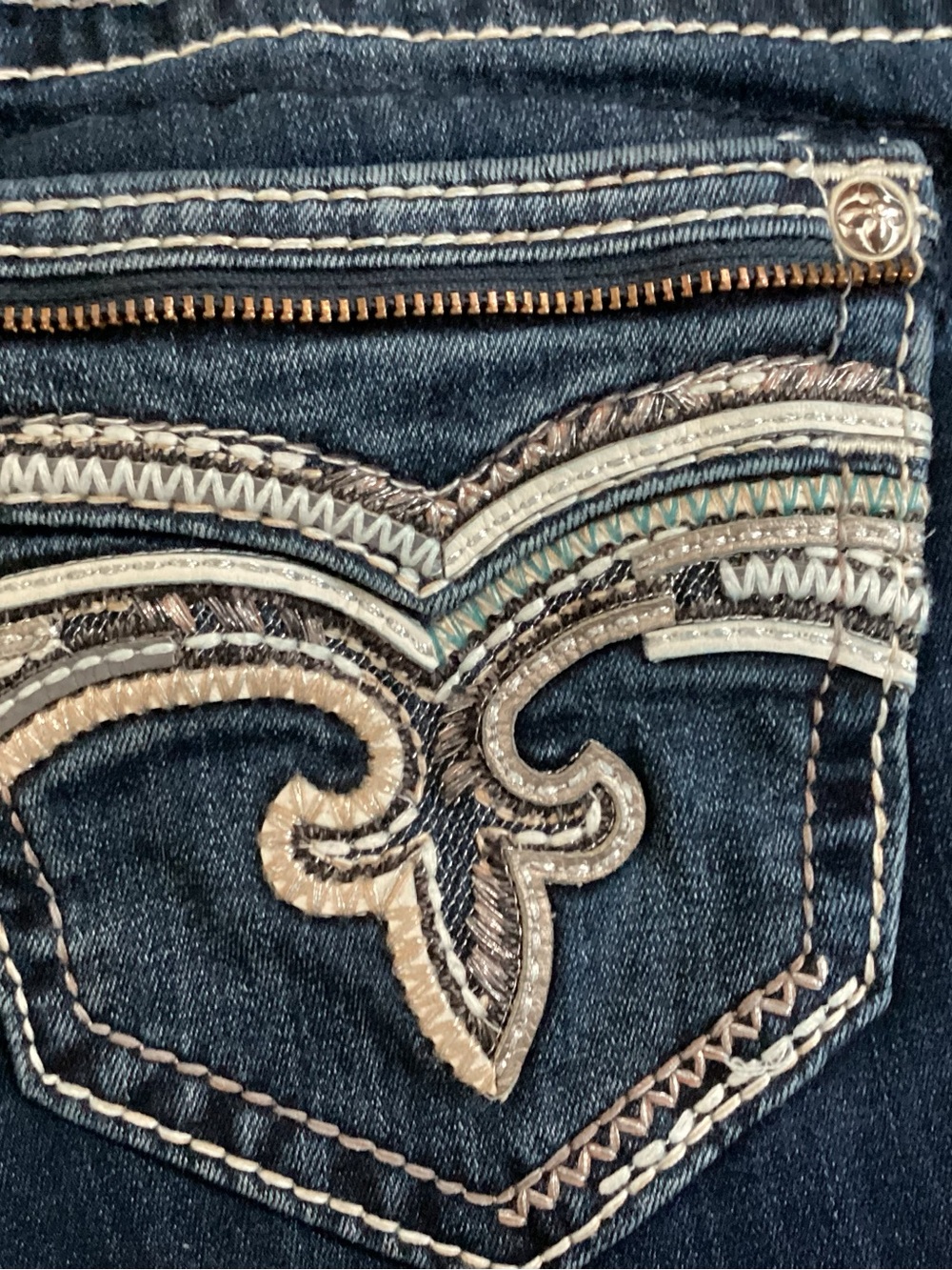 Rock Revival “Tia” Dark Blue Mid-rise Denim Jeans - Picture 9 of 9